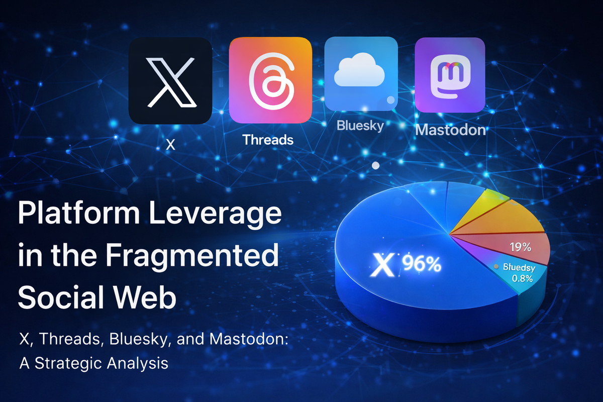 Platform Leverage in the Fragmented Social Web: A Strategic Analysis of X, Threads, Bluesky, and Mastodon in the Era of Community-Driven Distribution