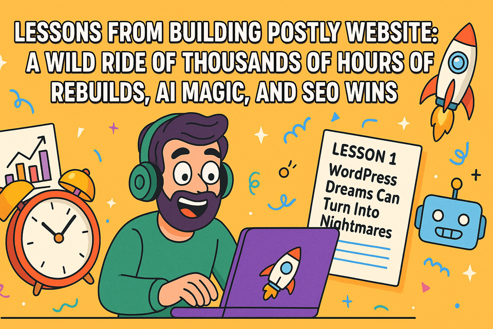 Lessons from Thousands of Hours Building the Postly Website: Rebuilds, AI Magic, and SEO Wins 🚀